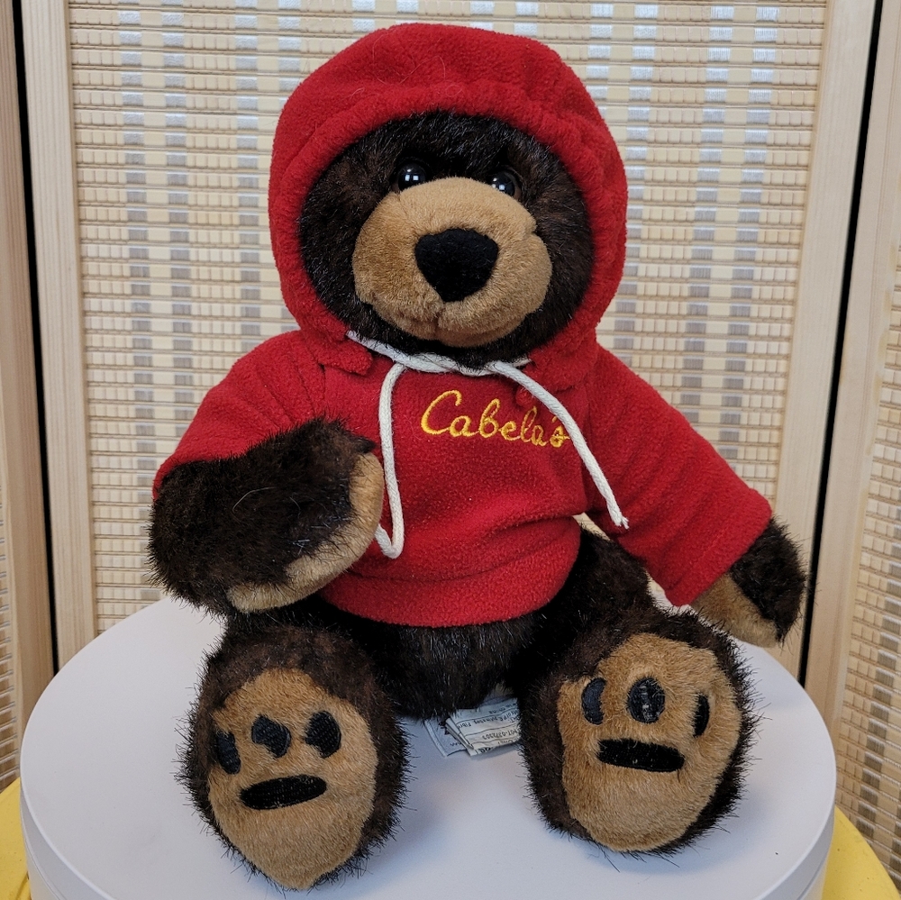 Cabela's Cuddle Bears "Sweetie" plush teddy bear in Red hoodie